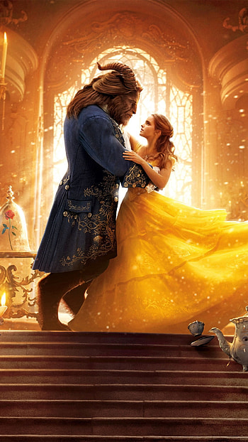 Beauty and the Beast, Dancing Emma Watson, Dan Stevens HD phone wallpaper
