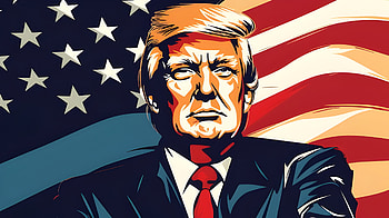 Bold Trump MAGA with American Flag, Donald Trump, MAGA HD wallpaper