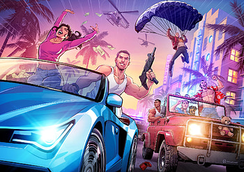 Grand Theft Auto VI – Action-Packed GTA Video Game Scene, video game, Grand Theft Auto VI, Grand Theft Auto HD wallpaper