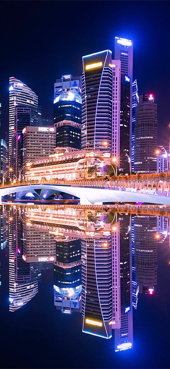 Singapore city skyline, Samsung Galaxy Note 9 HD phone wallpaper