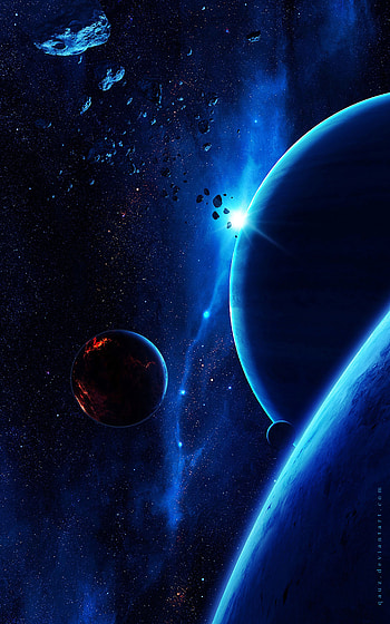 Planets, Universe, Stars, Space, Cosmic, Satellites HD phone wallpaper