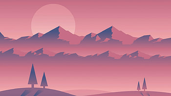 Minimal mountains, digital, minimal, abstract, art, mountains HD wallpaper