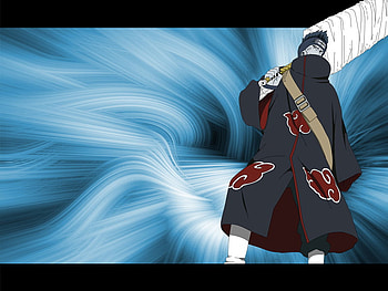kizame, black and blue, blue background, water HD wallpaper