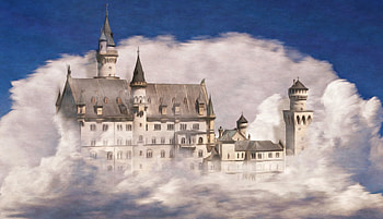 Castle in the air, clouds, sky, castle, dream HD wallpaper