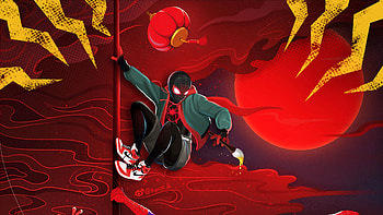 Miles Morales Hero, spiderman-into-the-spider-verse, spiderman, movies, superheroes, artwork, artist, digital-art HD wallpaper