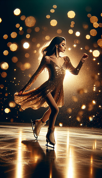 Glistening Ice Skater, sparkles, performance HD phone wallpaper