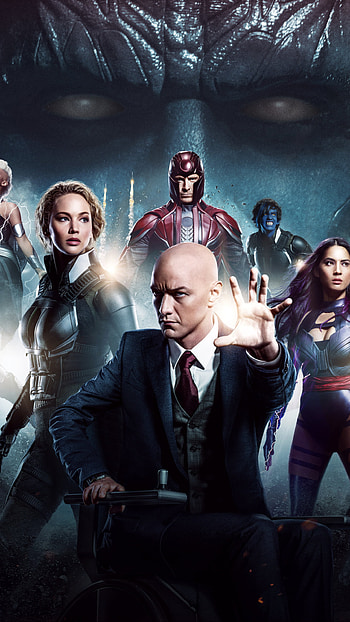 X-men apocalypse movie, Mutant ensemble cast, High-octane action, Superhero blockbuster HD phone wallpaper