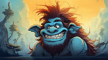 Cartoon Style Blue Troll, troll, fantasy, creature HD wallpaper