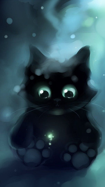 Blacky cat, , anime HD phone wallpaper