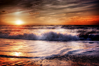 Nature, Sunset, Sea, Ocean, Foam, r, Surf HD wallpaper