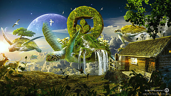 horizon, lady, fantasy, art HD wallpaper