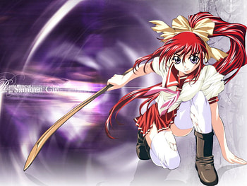 Ryoko Mitsurugi, Ryoko, Anime Girl, Mitsurugi, Anime, Real Bout High School, Redhead, School Uniform, Siefuku, Swordswoman, Big Eyes, Samurai Girl, Red Hair HD wallpaper