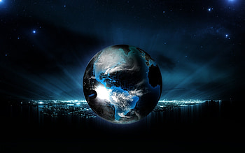 Ball, Globe, Planet, Light, Neon, Background HD wallpaper