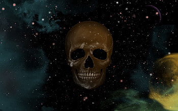 Abstract, Sky, Stars, , Drawing, Point, Points, Skull HD wallpaper
