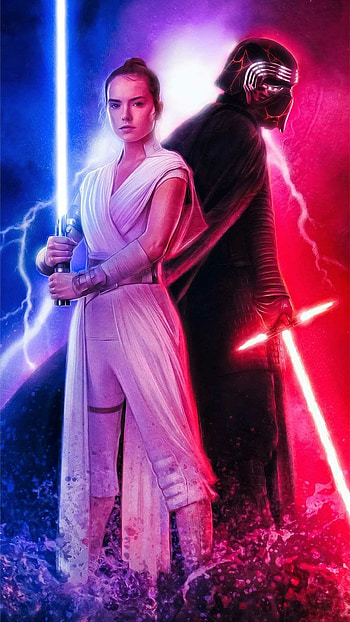 Rey and Kylo Ren, Star Wars HD phone wallpaper