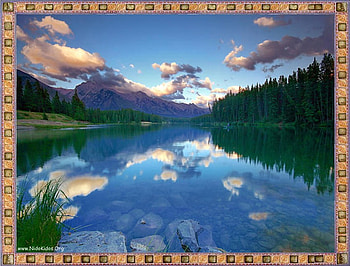 Mirror in the Water, landscape, sky, lake HD wallpaper