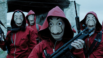Money Heist, Masked characters, , Spanish TV show HD wallpaper