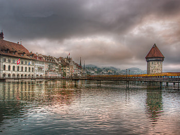 Luzern lake, Lucerne village, Switzerland , Ultra HD wallpaper
