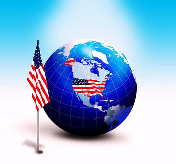 Celebrating the U.S.A., globe, red, flag, white and blue, map, united states of america HD wallpaper