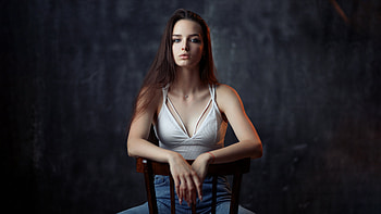 Girl Sitting Chair , girls, model HD wallpaper