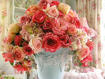 Thanks for all the special friendships, blue, pink, roses, vase, flowers HD wallpaper