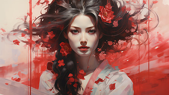 Geisha, geisha, AI Art HD wallpaper