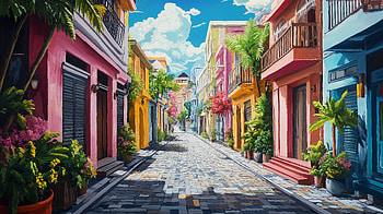 Vibrant Street in Ultra, urban landscape, artistic HD wallpaper