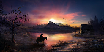 Warrior On Horse Sunrise Nature Fantasy , warrior, horse, fantasy, artwork, artist, sunrise, digital-art HD wallpaper