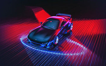 Mazda Rx7 Retro Digital Art, mazda-rx7, mazda, artist, artwork, digital-art, retro, artstation HD wallpaper