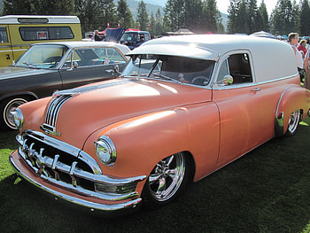 Pontiac 1953, headlights, Pontiac, white, graphy, orange HD wallpaper