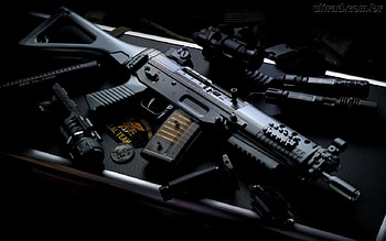 Kit da policia, mira telescopica, policia, arma, municao, lanterna HD wallpaper