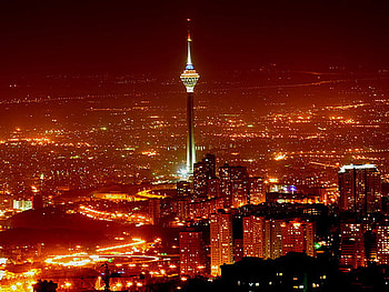 Night in Tehran, night, buildings, tehran, sky scrapers, milad tower, lights HD wallpaper