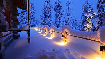 Snowy terrace, Winter HD wallpaper