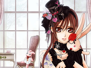 Little girl, girl, blood, heart, rabbit HD wallpaper