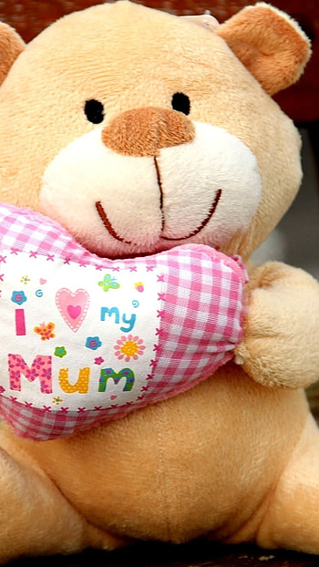 Cute Teddy Bear, I Love My Mum, Heart HD phone wallpaper