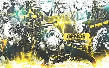 Genos, Artwork, Grunge manga warrior HD wallpaper