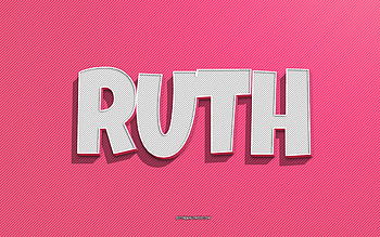 Ruth, pink lines background, with names, Ruth name, female names, Ruth greeting card, line art, with Ruth name HD wallpaper