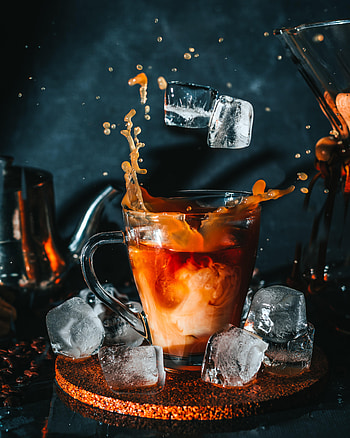 Food, Ice, Coffee, Cup, Spray, Drink, Beverage HD phone wallpaper