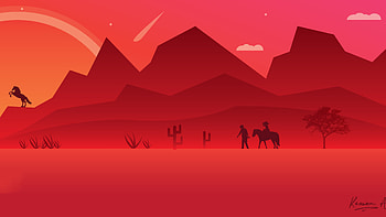 Red Dead Redemption 2 Minimalist Art, red-dead-redemption-2, 2018-games, games, ps-games, minimalism, minimalist, horse HD wallpaper
