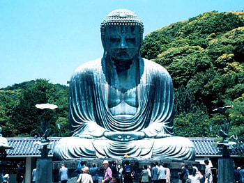 Nikko-Japan, trees, blue sky, hills, statue HD wallpaper