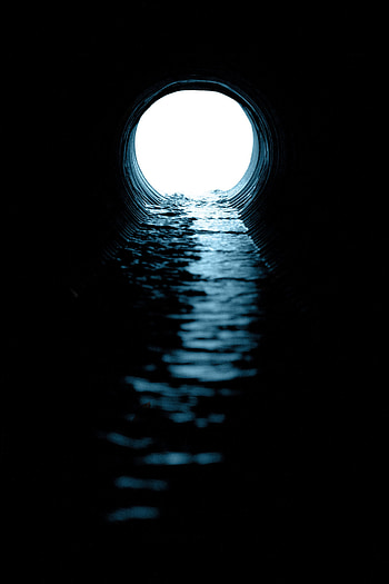 Water, Dark, Shine, Light, Trumpet, Pipe, Tunnel HD phone wallpaper