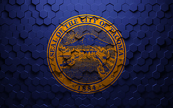 Flag of Tacoma, Washington, honeycomb art, Tacoma hexagons flag, Tacoma, 3d hexagons art, Tacoma flag HD wallpaper