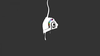 Preview minimalism, daft punk, hat, black background, color HD wallpaper