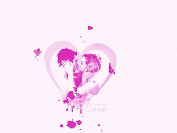 Love Theme, birds, couple, kiss, drip, heart HD wallpaper