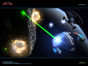 star trek: crossfire, explosion, starship, firing, planet, shuttle, borg cube, stars HD wallpaper