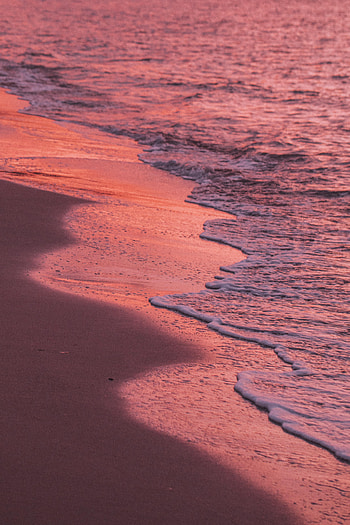 Nature, Water, Sunset, Waves, Sand, Shore, Bank HD phone wallpaper