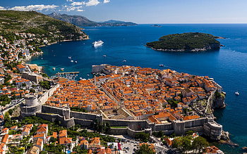 Dubrovnik Adriatic Sea, Coast summer cruise liner, Resort Dubrovnik, Croatia HD wallpaper