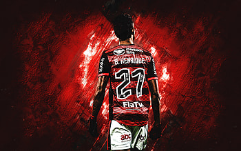 Bruno Henrique, Flamengo, Brazilian footballer, red stone background, grunge art, football, Clube de Regatas do Flamengo, Bruno Henrique Pinto HD wallpaper