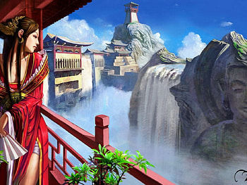Day Dreams, girl, dress, water, red HD wallpaper