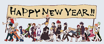 Happy New Year!!, Anime, Happy New Year, crossover HD wallpaper